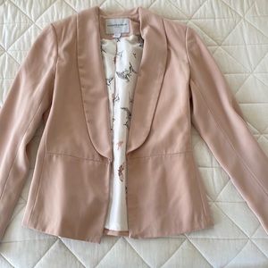 Katherine Barclay long sleeve blazer blush pink size Xsmall